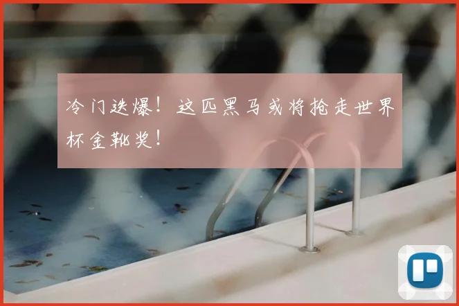 冷门迭爆！这匹黑马或将抢走世界杯金靴奖！